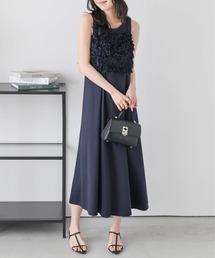 フェザーフリンジビスチェ+ワンピース セットアップ