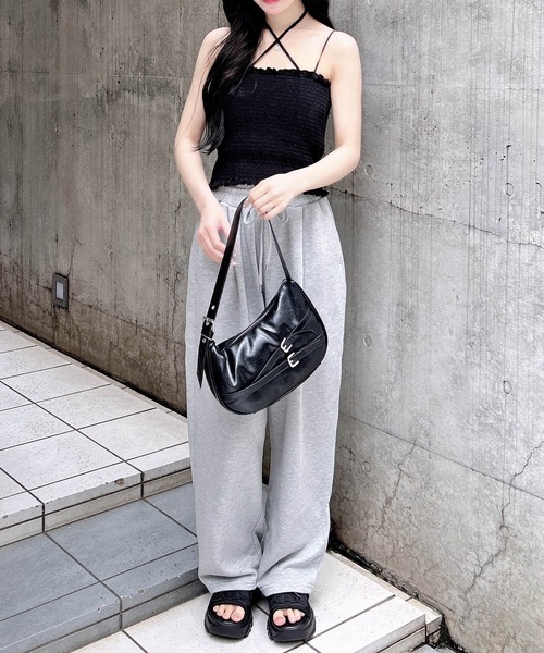 INGNI（イング）の「シャーリングチューブトップス（キャミソール・レディース・ブラック/オフホワイト/ホワイト系・M）」の12枚目の写真