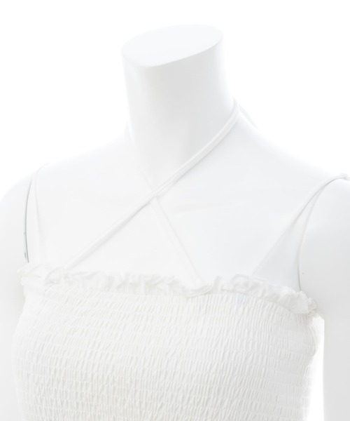 INGNI（イング）の「シャーリングチューブトップス（キャミソール・レディース・ブラック/オフホワイト/ホワイト系・M）」の16枚目の写真