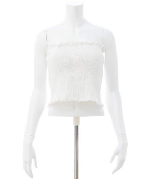 INGNI（イング）の「シャーリングチューブトップス（キャミソール・レディース・ブラック/オフホワイト/ホワイト系・M）」の18枚目の写真