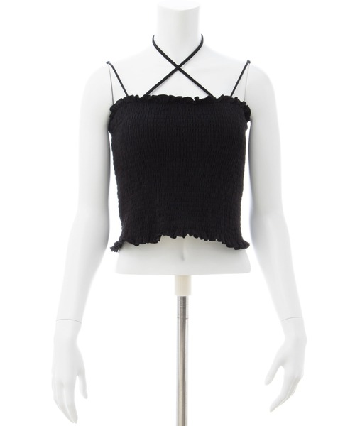 INGNI（イング）の「シャーリングチューブトップス（キャミソール・レディース・ブラック/オフホワイト/ホワイト系・M）」の20枚目の写真