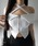 me+em select�i�~�[���Z���N�g�j�́u�y �Rcolor �z�_�u���W�b�v�N���X�l�b�N�I�t�V�����s�V���c  �^ double zip cross neck off shoulder T-shirt�iT�V���c/�J�b�g�\�[�j�v�b�z���C�g