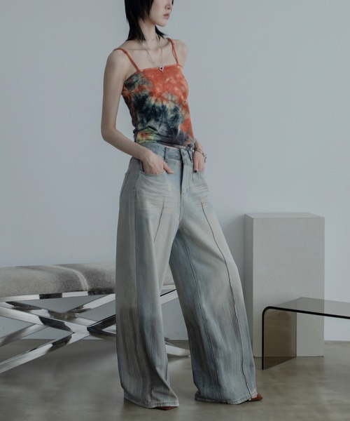 VACANCY（ヴァカンシー）の「タイダイ柄カップ付きキャミソール（キャミソール・レディース・オレンジ/ネイビー/ベージュ/パープル・FREE）」の18枚目の写真