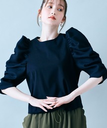 Audie a Muses（オーディアミューズ）の「異素材ボリュームスリーブカットソー（Tシャツ/カットソー）」