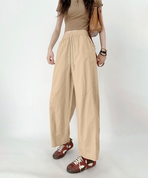 セール】ウエストドローストリング ワイドパンツ（カーゴパンツ