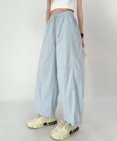 セール】ウエストドローストリング ワイドパンツ（カーゴパンツ