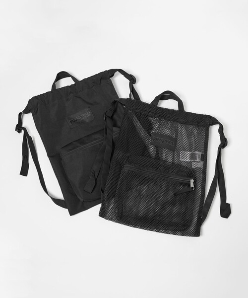 JANSPORT 黒 ドロストリュック 別注】＜JANSPORT＞ドロスト リュック －2WAY－(506316076