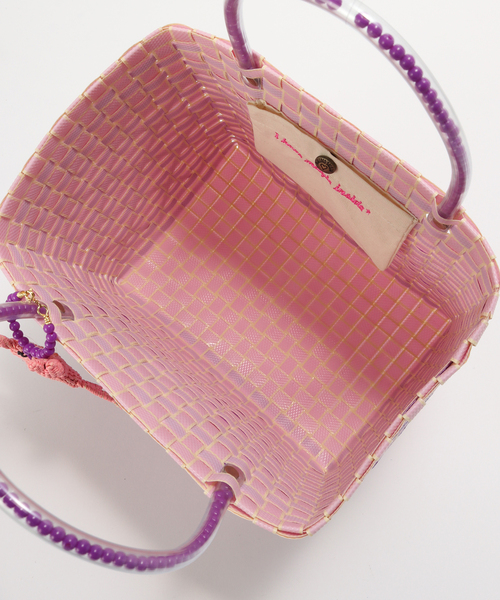 MERCEDES SALAZAR(メルセデスサラザール)の「【MERCEDES SALAZAR/メルセデス サラザール】 MINI BAG+CHARM:バッグ(かごバッグ・レディース・ピンク・FREE)」の5枚目の写真