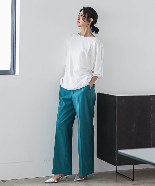 la.f…（ラエフ）の「トリコットシフォンカットソー≪洗濯機で洗える≫（Tシャツ/カットソー・レディース・ホワイト/ライトグレー/ブラック・9号/7号）」の17枚目の写真