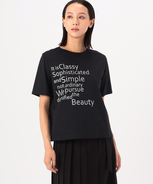 COMME CA（コムサ）の「【ブライトリーセットアップ】スーピマバイオシルスムース Tシャツ（Tシャツ/カットソー・レディース・ブラック/ホワイト・9号）」の14枚目の写真
