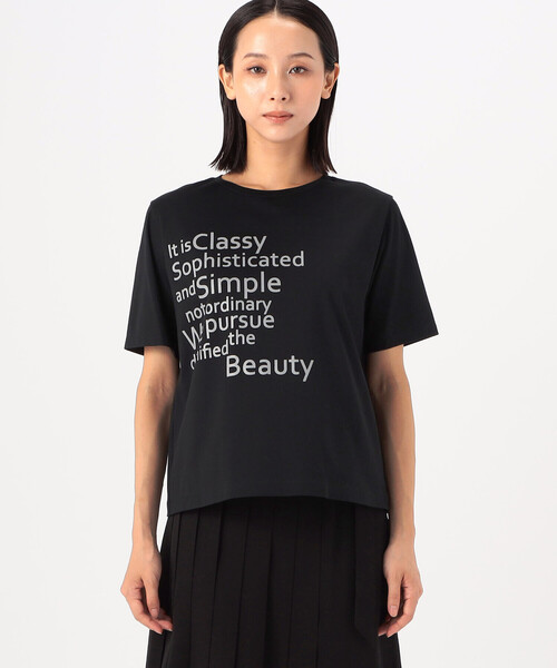 COMME CA（コムサ）の「【ブライトリーセットアップ】スーピマバイオシルスムース Tシャツ（Tシャツ/カットソー・レディース・ブラック/ホワイト・9号）」の13枚目の写真