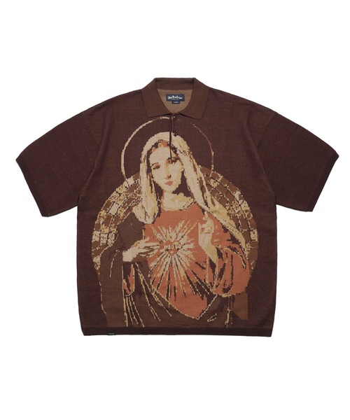 FLIP THE SCRIPT（フリップザスクリプト）の「HEART KNIT SS POLO（ポロシャツ・メンズ・ブラック/ブラウン・M/L/XL）」の8枚目の写真