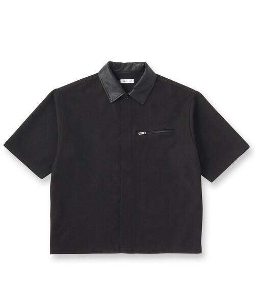 tk.TAKEO KIKUCHI(ティーケータケオキクチ)の「衿配色ワーカーシャツアウター(シャツ/ブラウス・メンズ・ブラック/ベージュ・02/03)」の3枚目の写真