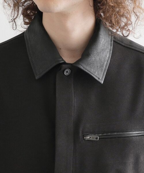 tk.TAKEO KIKUCHI(ティーケータケオキクチ)の「衿配色ワーカーシャツアウター(シャツ/ブラウス・メンズ・ブラック/ベージュ・02/03)」の15枚目の写真