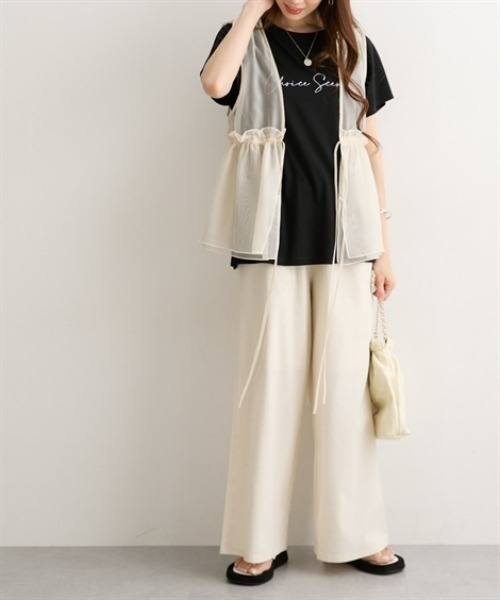 nissen（ニッセン）の「オーガンジーシアーベスト（ベスト・レディース・アイボリー/ブラウン系/カーキ/ブラック・LL/M/L）」の5枚目の写真