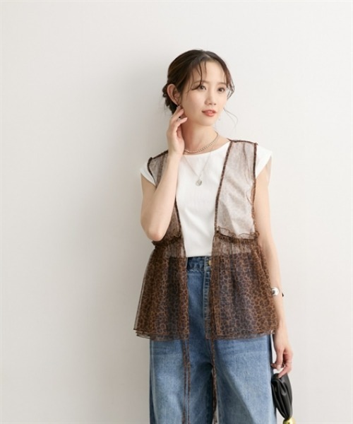 nissen（ニッセン）の「オーガンジーシアーベスト（ベスト・レディース・アイボリー/ブラウン系/カーキ/ブラック・LL/M/L）」の8枚目の写真