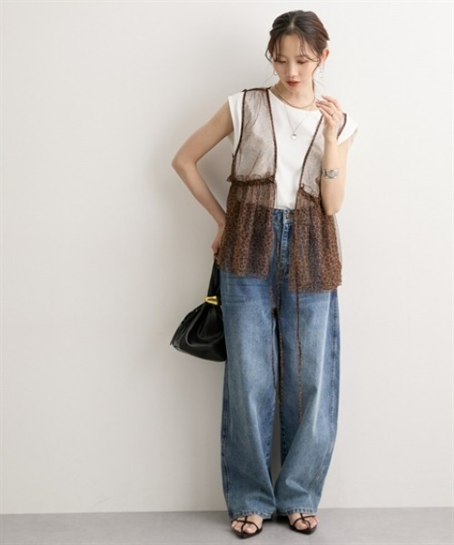 nissen（ニッセン）の「オーガンジーシアーベスト（ベスト・レディース・アイボリー/ブラウン系/カーキ/ブラック・LL/M/L）」の9枚目の写真