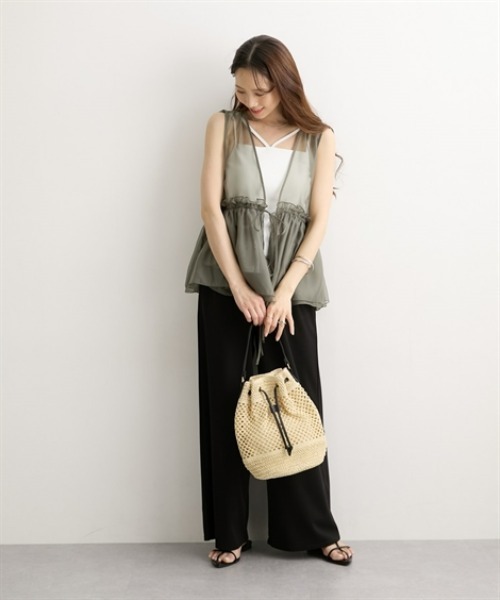 nissen（ニッセン）の「オーガンジーシアーベスト（ベスト・レディース・アイボリー/ブラウン系/カーキ/ブラック・LL/M/L）」の13枚目の写真