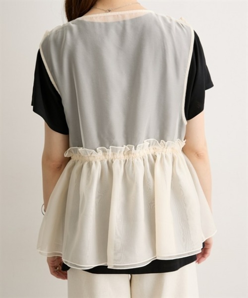 nissen（ニッセン）の「オーガンジーシアーベスト（ベスト・レディース・アイボリー/ブラウン系/カーキ/ブラック・LL/M/L）」の15枚目の写真