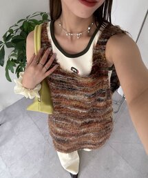 CIAOPANIC（チャオパニック）の「【前後２WAY】ミックスシャギーニットベストチュニック（ベスト）」
