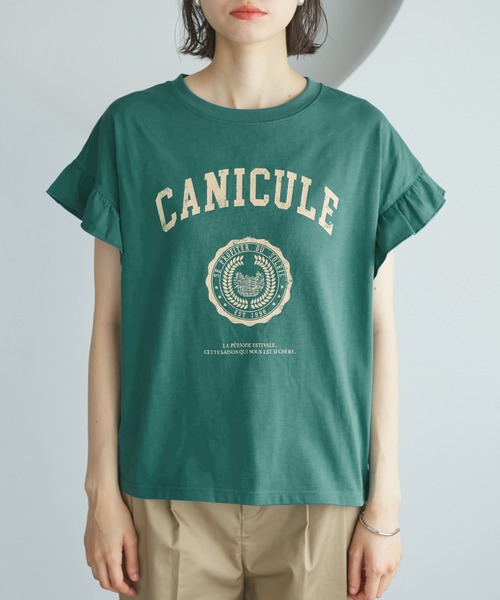 セール】袖フリルカレッジロゴTシャツ（Tシャツ/カットソー）｜ROPE