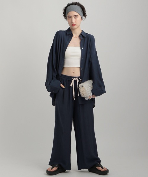 GEORGE'S(ジョージズ)の「シアーBIGシャツ(シャツ/ブラウス・レディース・ブルー系/アイボリー/イエロー系/ネイビー・FREE)」の14枚目の写真