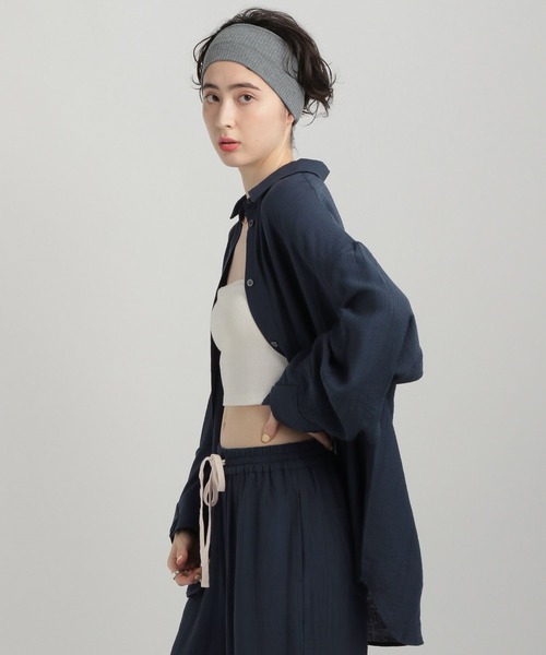 GEORGE'S(ジョージズ)の「シアーBIGシャツ(シャツ/ブラウス・レディース・ブルー系/アイボリー/イエロー系/ネイビー・FREE)」の17枚目の写真