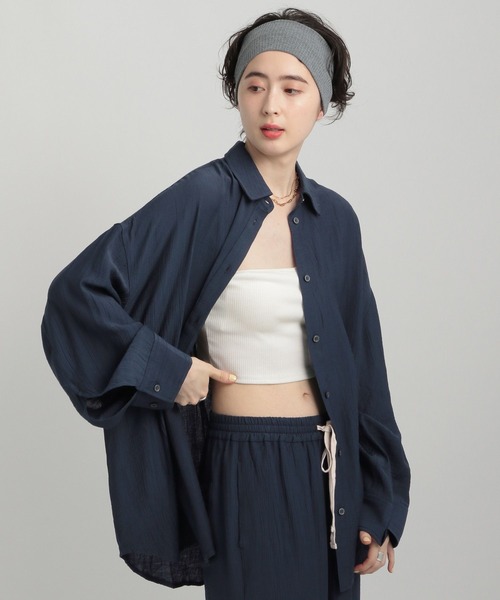 GEORGE'S(ジョージズ)の「シアーBIGシャツ(シャツ/ブラウス・レディース・ブルー系/アイボリー/イエロー系/ネイビー・FREE)」の19枚目の写真