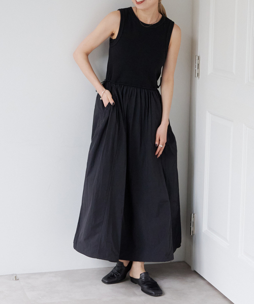 新品◎ドアーズ FORK&SPOON◎ドッキングワンピース/ブラック2 URBAN RESEARCH DOORS 【アーバンリサーチドアーズ】FORK&SPOON