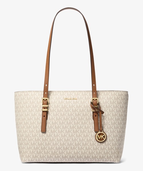 MICHAEL KORS(マイケルコース)の「QUINN レザー トップジップ トート ミディアム - MKシグネチャー(トートバッグ・レディース・ホワイト系その他・FREE)」の1枚目の写真