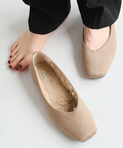 VIVIAN（ヴィヴィアン）の「もふぽかファーインナーフラットシューズ（パンプス・レディース・ブラック系その他3/グレー系その他6/クリアブラック・LL/S/M/L）」の3枚目の写真