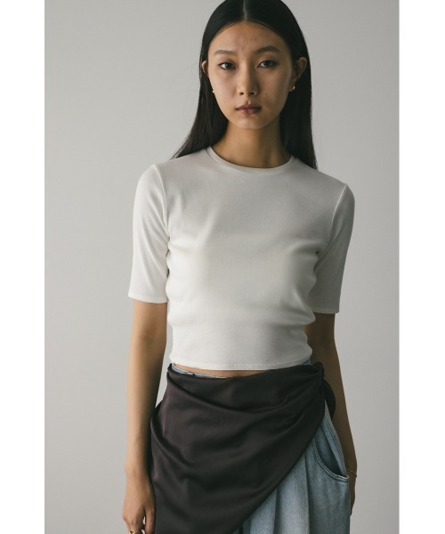 STYLEMIXER(スタイルミキサー)の「ハーフスリーブT(Tシャツ/カットソー・レディース・ブラック/ホワイト/ブラウン・FREE)」の5枚目の写真