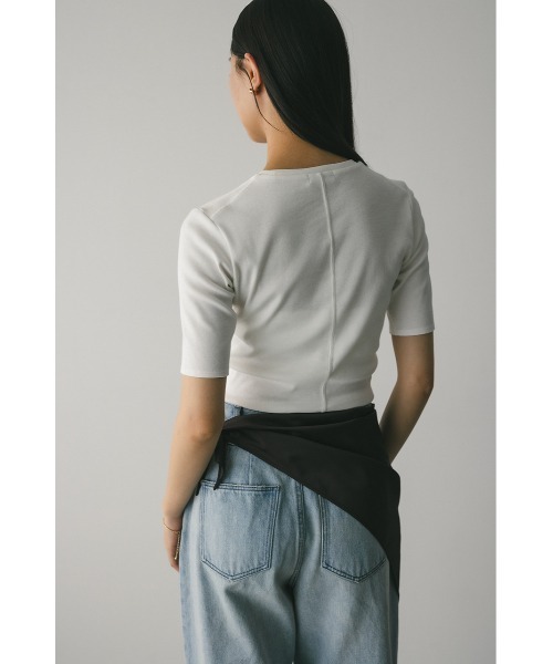 STYLEMIXER(スタイルミキサー)の「ハーフスリーブT(Tシャツ/カットソー・レディース・ブラック/ホワイト/ブラウン・FREE)」の6枚目の写真