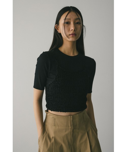 STYLEMIXER(スタイルミキサー)の「ハーフスリーブT(Tシャツ/カットソー・レディース・ブラック/ホワイト/ブラウン・FREE)」の12枚目の写真