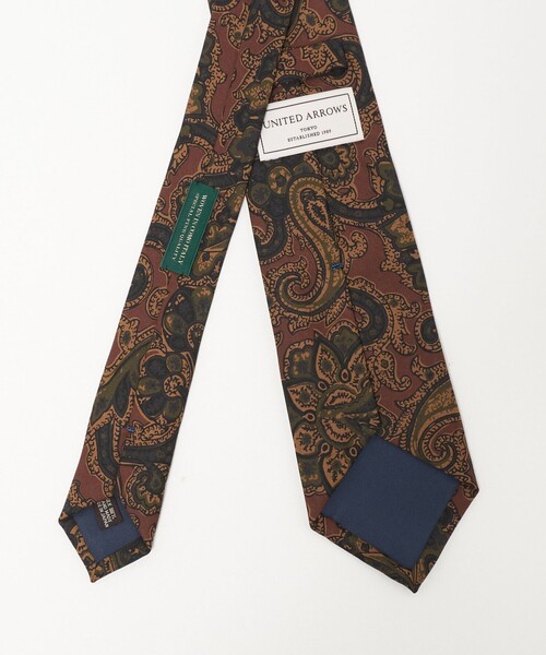 UNITED ARROWS（ユナイテッドアローズ）の「ペイズリー プリント ネクタイ（ネクタイ・メンズ・ダークオレンジ/ネイビー・FREE）」の4枚目の写真