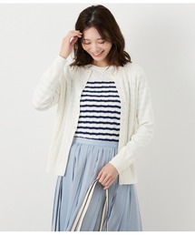 NEWYORKER（ニューヨーカー）の「コンパクトギザコットン ケーブルクルーネックカーディガン（カーディガン/ボレロ）」