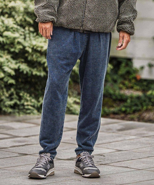 CAMBIO(カンビオ)の「mp13914-Chemical Wash Indigo Sweat Tuck Pants スウェットパンツ(スウェットパンツ・メンズ・インディゴブルー/ブルー・S/M/L)」の3枚目の写真