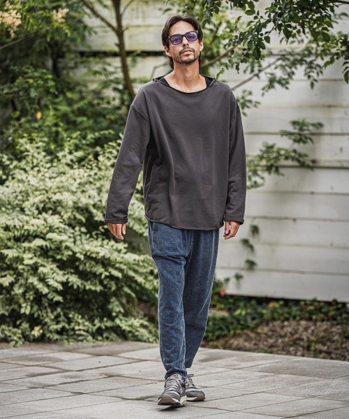 CAMBIO(カンビオ)の「mp13914-Chemical Wash Indigo Sweat Tuck Pants スウェットパンツ(スウェットパンツ・メンズ・インディゴブルー/ブルー・S/M/L)」の9枚目の写真