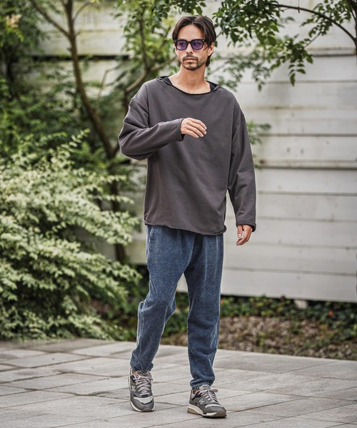 CAMBIO(カンビオ)の「mp13914-Chemical Wash Indigo Sweat Tuck Pants スウェットパンツ(スウェットパンツ・メンズ・インディゴブルー/ブルー・S/M/L)」の10枚目の写真