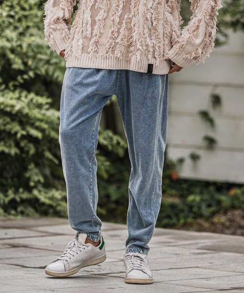 CAMBIO(カンビオ)の「mp13914-Chemical Wash Indigo Sweat Tuck Pants スウェットパンツ(スウェットパンツ・メンズ・インディゴブルー/ブルー・S/M/L)」の13枚目の写真