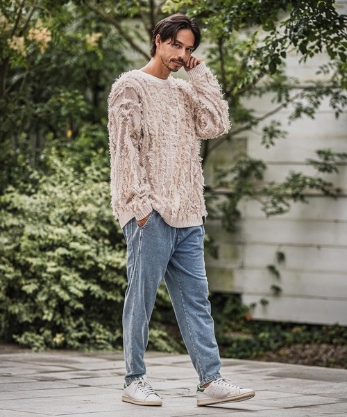 CAMBIO(カンビオ)の「mp13914-Chemical Wash Indigo Sweat Tuck Pants スウェットパンツ(スウェットパンツ・メンズ・インディゴブルー/ブルー・S/M/L)」の14枚目の写真