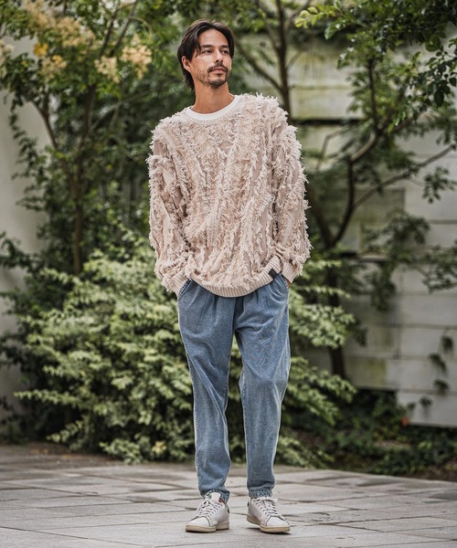 CAMBIO(カンビオ)の「mp13914-Chemical Wash Indigo Sweat Tuck Pants スウェットパンツ(スウェットパンツ・メンズ・インディゴブルー/ブルー・S/M/L)」の15枚目の写真