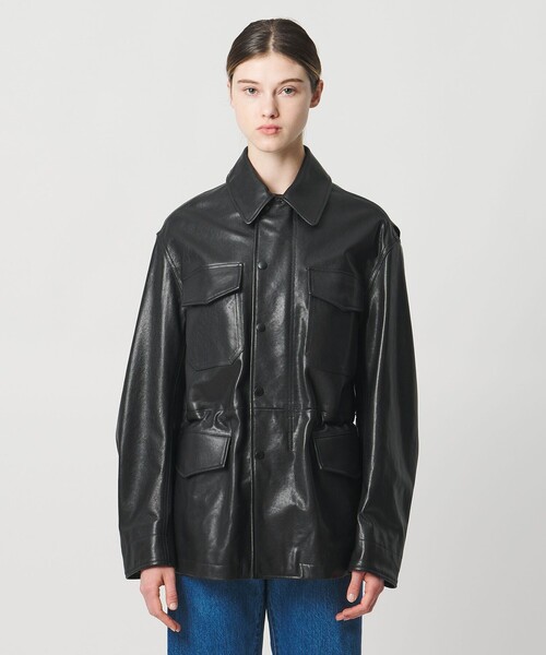 LOEFF（ロエフ）の「＜LOEFF＞ラムレザー フィールド ジャケット UNISEX（その他アウター・レディース・ダークブラウン/ブラック/ライトグレー/オリーブ・0/00/1/2）」の6枚目の写真