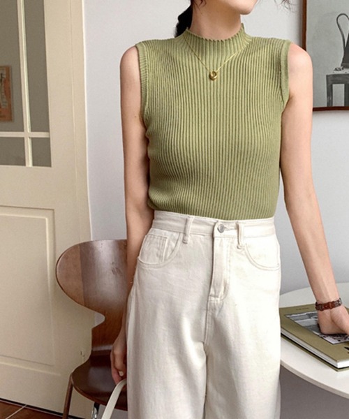 VIBGYOR（ヴィブジョー）の「urbanfemine./ノースリーブニット U7037（ニット/セーター・レディース・ブラック/イエロー/ホワイト/グリーン/グレー/ベージュ・FREE）」の18枚目の写真