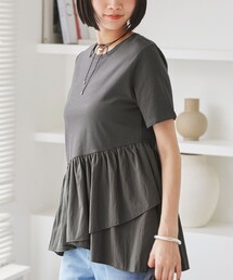 VIS | ペプラムドッキングプルオーバー(Tシャツ/カットソー)