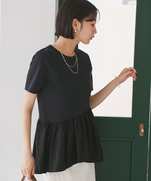 VIS（ビス）の「ペプラムドッキングプルオーバー（Tシャツ/カットソー・レディース・チャコールグレー/オフホワイト/ブラック・FREE）」の11枚目の写真