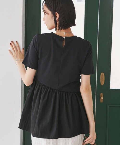 VIS（ビス）の「ペプラムドッキングプルオーバー（Tシャツ/カットソー・レディース・チャコールグレー/オフホワイト/ブラック・FREE）」の12枚目の写真