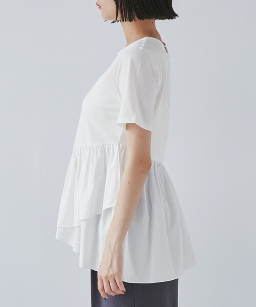 VIS（ビス）の「ペプラムドッキングプルオーバー（Tシャツ/カットソー・レディース・チャコールグレー/オフホワイト/ブラック・FREE）」の18枚目の写真