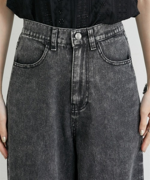 nissen（ニッセン）の「きれいめカーブデニムパンツ（デニムパンツ・レディース・ケミカルウォッシュ/ブラック/インディゴブルー・M/L）」の11枚目の写真