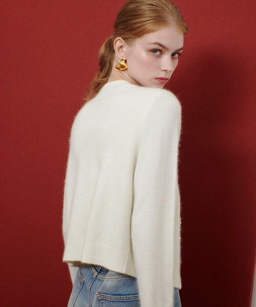 LOULOU WILLOUGHBY】ビーズフラワーカーディガン（カーディガン